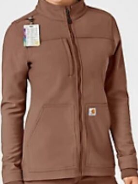 Carhartt S Women's Rugged Flex Bonded Fleece 3-Pocket Modern Fit Scrub Jacket